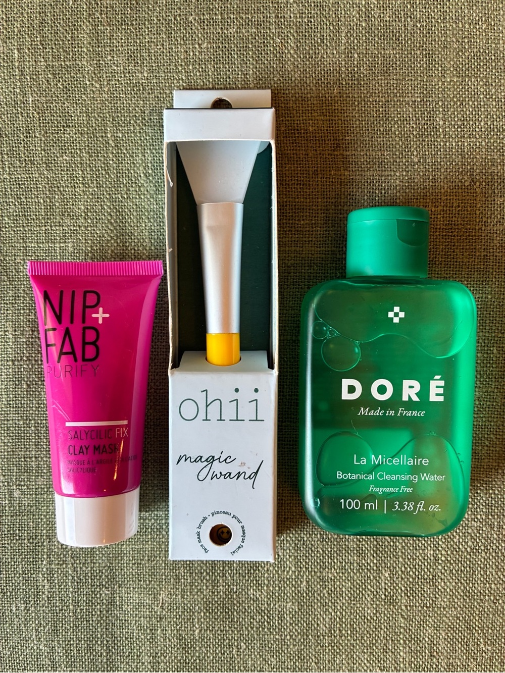 Nip + Fab Salicylic Clay Mask, Doré Micellar Water & Face Mask Brush Set